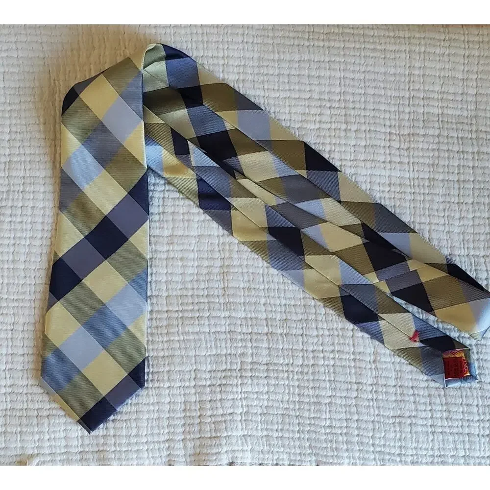 John Sparks Blue, Beige,‎ Gold Tie With Colorful Lining